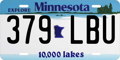 MN license plate 379LBU