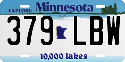 MN license plate 379LBW