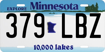 MN license plate 379LBZ