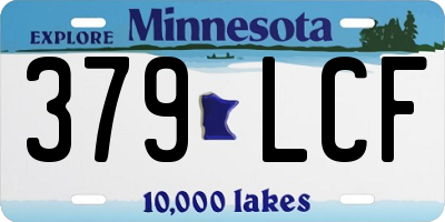 MN license plate 379LCF