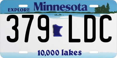 MN license plate 379LDC
