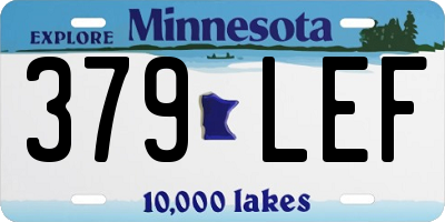 MN license plate 379LEF