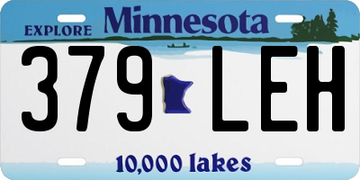 MN license plate 379LEH