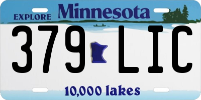 MN license plate 379LIC