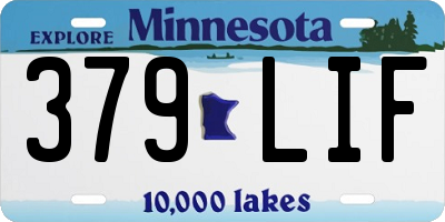 MN license plate 379LIF