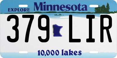 MN license plate 379LIR