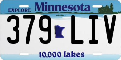 MN license plate 379LIV