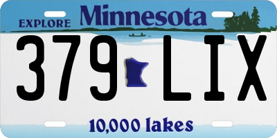 MN license plate 379LIX