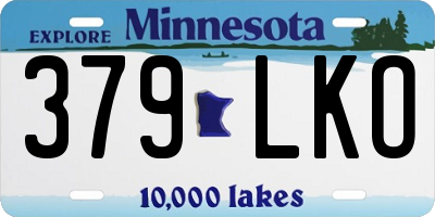 MN license plate 379LKO
