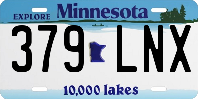MN license plate 379LNX