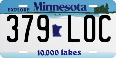 MN license plate 379LOC