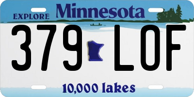 MN license plate 379LOF