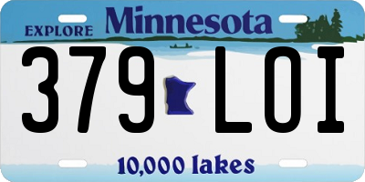 MN license plate 379LOI