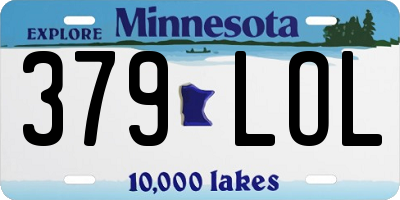 MN license plate 379LOL