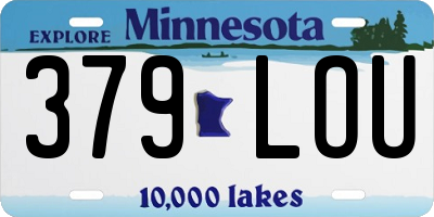 MN license plate 379LOU