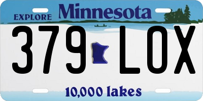 MN license plate 379LOX