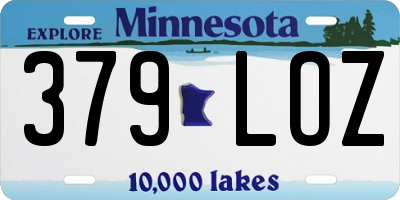 MN license plate 379LOZ