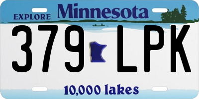 MN license plate 379LPK