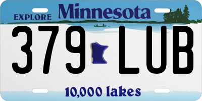 MN license plate 379LUB