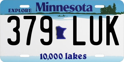 MN license plate 379LUK