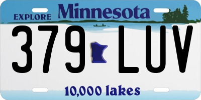 MN license plate 379LUV