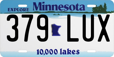 MN license plate 379LUX