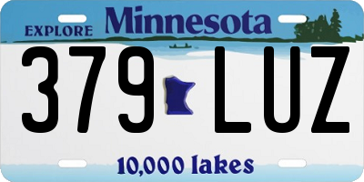 MN license plate 379LUZ