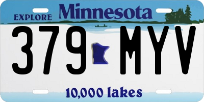 MN license plate 379MYV