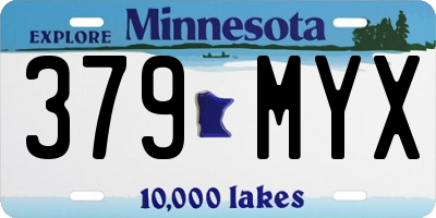 MN license plate 379MYX