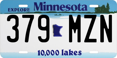 MN license plate 379MZN