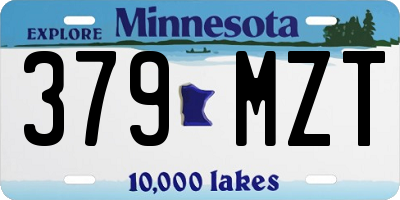 MN license plate 379MZT