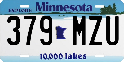MN license plate 379MZU