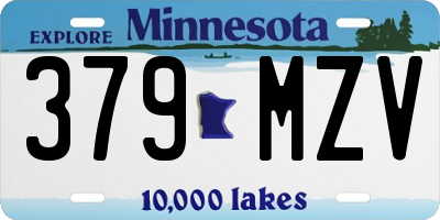 MN license plate 379MZV