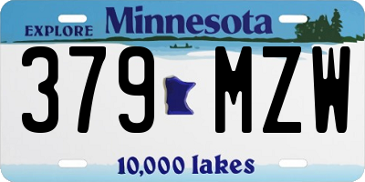 MN license plate 379MZW
