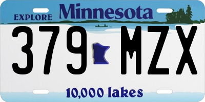 MN license plate 379MZX
