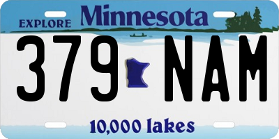 MN license plate 379NAM