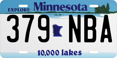 MN license plate 379NBA