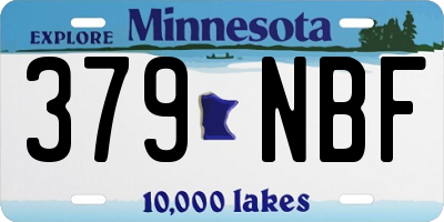 MN license plate 379NBF