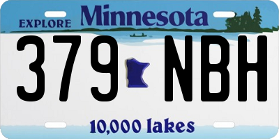 MN license plate 379NBH