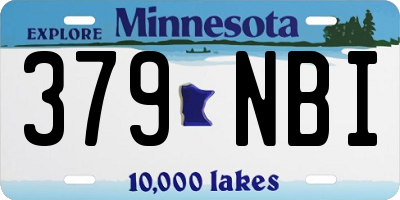 MN license plate 379NBI