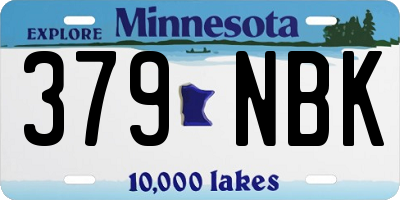 MN license plate 379NBK