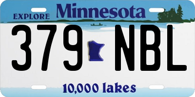 MN license plate 379NBL
