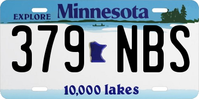 MN license plate 379NBS