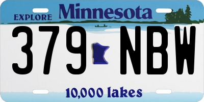 MN license plate 379NBW