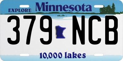 MN license plate 379NCB