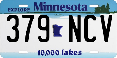 MN license plate 379NCV