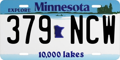 MN license plate 379NCW