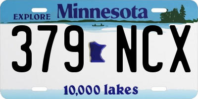 MN license plate 379NCX