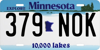 MN license plate 379NOK