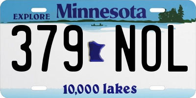 MN license plate 379NOL